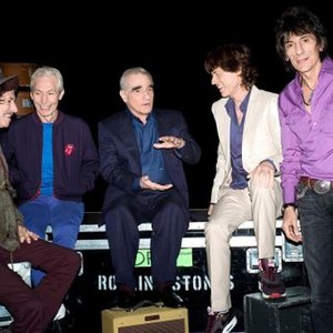 SHINE A LIGHT, Keith Richards, Charlie Watts, director Martin Scorsese, Mick Jagger, Ron Wood, on set, 2007. ©Paramount Classics