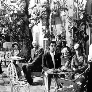 SUDDENLY LAST SUMMER, foreground from left: Montgomery Clift, Katharine Hepburn, Albert Dekker, Gary Raymond, Mercedes McCambridge, Elizabeth Taylor, 1959