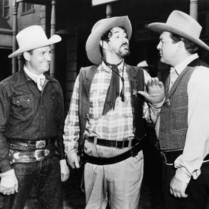 WAGON TEAM, from left: Gene Autry, Pat Buttram, Gordon Jones, 1952