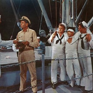 MISTER ROBERTS, Ken Curtis, Henry Fonda, 1955.