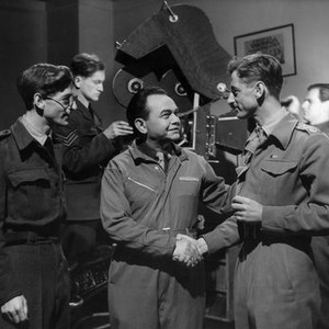 JOURNEY TOGETHER, director John Boulting, Edward G. Robinson, Boulting's brother Capt. Roy Boulting, 1946