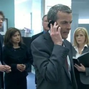 The Thick of It (BBCA), Chris Addison (L), Joanna Scanlan (C), Peter Capaldi (R), 'Episode 2', Season 3, Ep. #2, ©BBCAMERICA