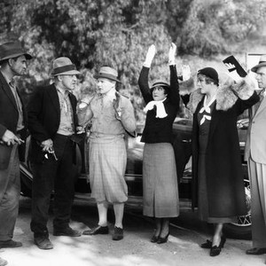 SIX OF A KIND, Walter Long (second from left), raised hands from left: Charles Ruggles, Gracie Allen, Mary Boland, George Burns, 1934