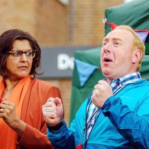 PATRICK, FROM LEFT: MEERA SYAL, ADRIAN SCARBOROUGH, 2018. PH: NICK WALL/© WALT DISNEY STUDIOS MOTION PICTURES