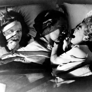 STRAIT-JACKET, from left, Patricia Crest, Lee Majors, Joan Crawford, 1964