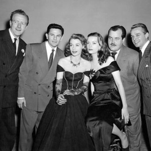 BODY AND SOUL, from left: Lloyd Gough, John Garfield, Lilli Palmer, Hazel Brooks, William Conrad, Joseph Pevney, 1947