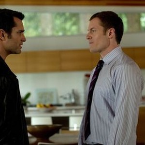 Continuum, Victor Webster (L), Tahmoh Penikett (R), 'The Politics Of Time', Season 1, Ep. #7, 02/25/2013, ©SYFY