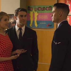 Glee, Dianna Agron (L), Chace Crawford (C), Mark Salling (R), '100th Episode', Season 5, Ep. #12, 03/18/2014, ©FOX