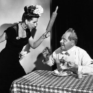 BRINGING UP FATHER, from left, Renie Riano, Joe Yule, 1946