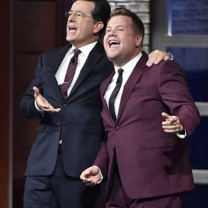 The Late Show With Stephen Colbert, Stephen Colbert (L), James Corden (R), 09/08/2015, ©CBS
