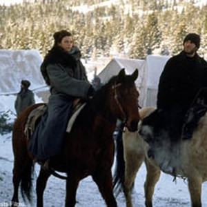 (Left to right) MILLA JOVOVICH and WES BENTLEY star in THE CLAIM.