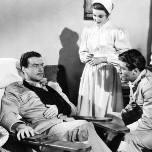 ROGUE'S MARCH, from left: Richard Greene, Elaine Stewart, Peter Lawford, 1953