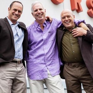 SMALL TIME, from left: Christopher Meloni, director Joel Surnow, Dean Norris, on set, 2014. ©Anchor Bay Entertainment