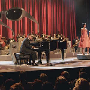 JAMIE FOXX as American legend Ray Charles and REGINA KING as vocalist Margie Hendricks (trio center) in the musical biographical drama, Ray. photo 9