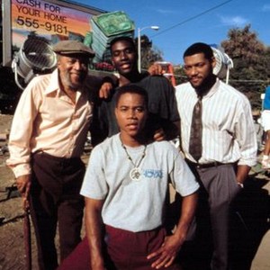 BOYZ N THE HOOD, Whitman Mayo, Cuba Gooding Jr. (center front), Laurence Fishburne, 1991, (c)Columbia Pictures