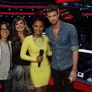 The Voice, from left: Michelle Chamuel, Sherri Simmons, Christina Milian, Josiah Hawley, 'The Live Playoffs, Part 2', Season 4, Ep. #15, 05/07/2013, ©NBC