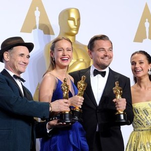 Best Supporting Actor, Mark Rylance, Best Actress, Brie Larson, Best Actor, Leonardo DiCaprio, Best Supporting Actress, Alicia Vikander in the press room for The 88th Academy Awards Oscars 2016 - Press Room, The Dolby Theatre at Hollywood and Highland Center, Los Angeles, CA February 28, 2016. Photo By: Elizabeth Goodenough/Everett Collection