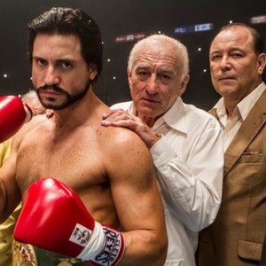 HANDS OF STONE, from left: Edgar Ramirez, Robert De Niro, Ruben Blades, 2016. ph: Rico Torres/© The Weinstein Company