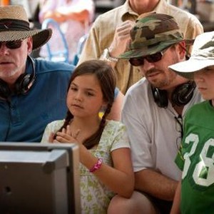 LETTERS TO GOD, from left: director  David Nixon, Bailee Madison, director Patrick Doughtie, Tanner Maguire, on set, 2010. ©Vivendi Entertainment