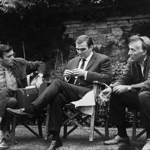 ACCIDENT, from left: Dirk Bogarde, Stanley Baker, director Joseph Losey, on set, 1967 accident1967-fsct07(accident1967-fsct07)