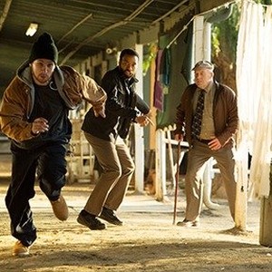 (L-R) Joe Cole as Marzin/ Beckwith, Chiwetel Ejiofor as Ray, and Dean Norris as Bumpy Willis in "Secret in Their Eyes."