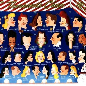 THOUSANDS CHEER, Judy Garland, Gene Kelly, Red Skelton, Lucille Ball, Mary Astor, Lena Horne, Margaret O'Brien, et al, 1943