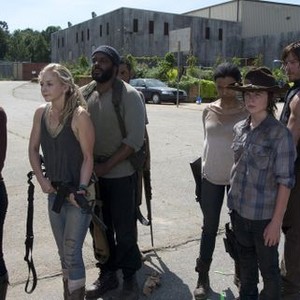 The Walking Dead, from left: Lauren Cohan, Emily Kinney, Chad L Coleman, Sonequa Martin, Chandler Riggs, 10/31/2010, ©AMC
