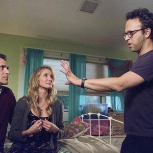 Sex Tape, Cameron Diaz (L), Jason Segel (C), Jake Kasdan (R), 2014. ph: Claire Folger/©Columbia Pictures