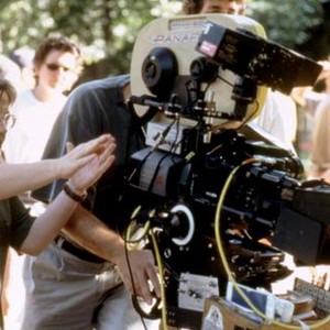 WASHINGTON SQUARE, director Agnieszka Holland (left), on set, 1997. (c)Buena Vista Pictures
