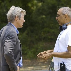 Richard Gere and George Wolfe on the set of "Nights in Rodanthe"