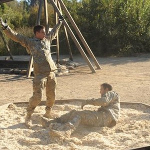 Enlisted, Parker Young (L), Geoff Stults (R), 'Army Men', Season 1, Ep. #12, 06/15/2014, ©FOX