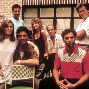 QUEENS LOGIC, Linda Fiorentino, Tony Spiridakis, Joe Mantegna, Chloe Webb, John Malkovich, Ken Olin, Kevin Bacon, 1991, (c)Seven Arts Pictures