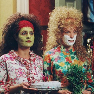 (L to R) Connie (NIA VARDALOS) and Carla (TONI COLLETTE) maintaining their drag personas even while offstage in the new comedy, Connie and Carla. photo 8