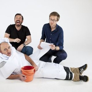 Season 2: The Bucket List, Karl Pilkington (L), Ricky Gervais (C), Stephen Merchant (R), 'Season 2: The Bucket List', 01/21/2012, ©SCIENCECHANNEL