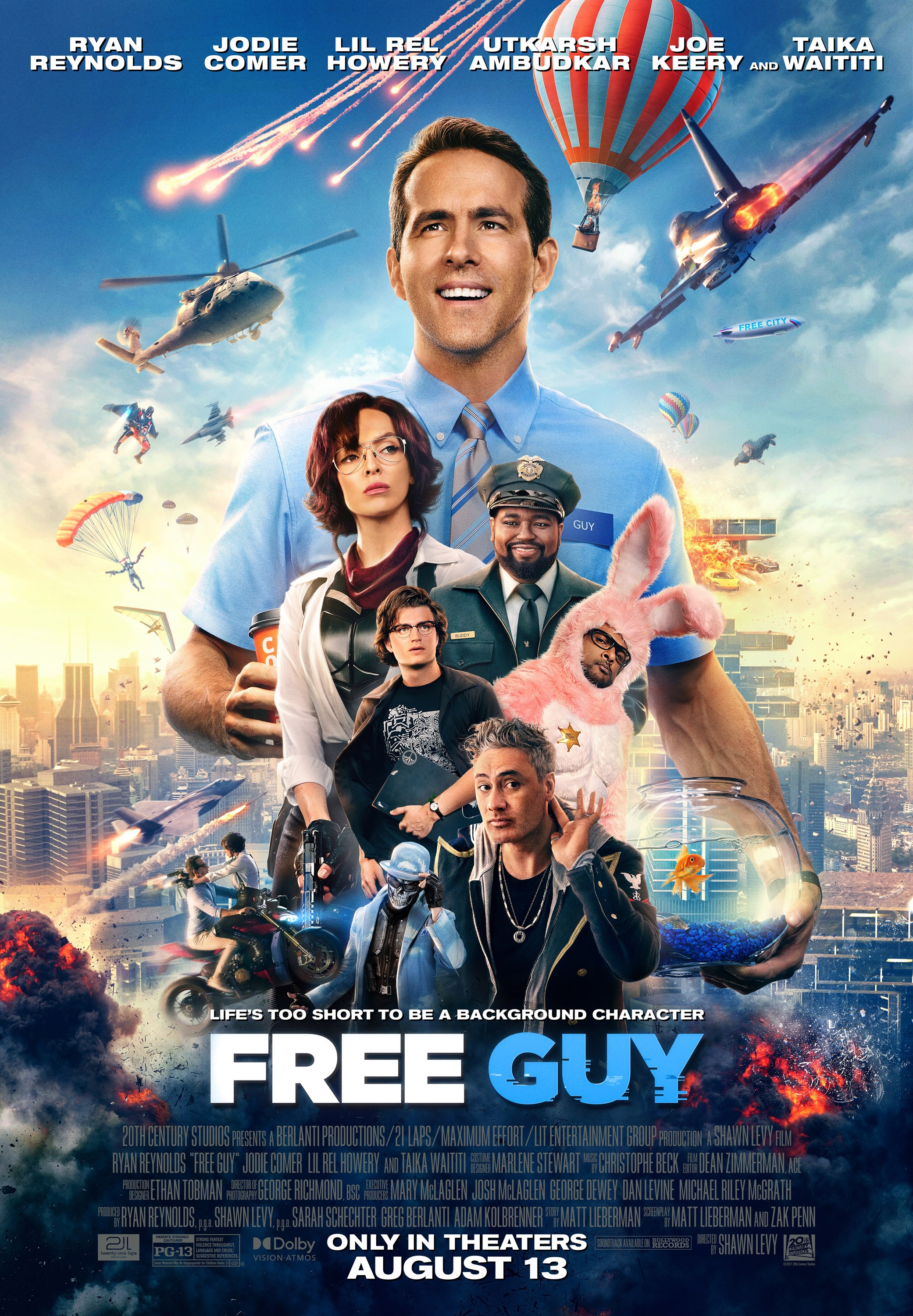 Movie Review: Free Guy, with Ryan Reynolds and Jodie Comer