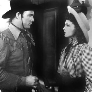 THE RANGER AND THE LADY, from left: Roy Rogers, Jacqueline Wells, (aka Julie Bishop), 1940