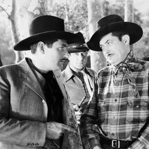 ROGUE OF THE RANGE, from left: Alden Chase, Johnny Mack Brown, Jack Rockwell, 1936