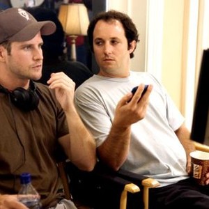 SOUTHLAND TALES, director Richard Kelly, producer Sean McKittrick, on set, 2006. ©Universal