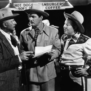 NORTHWEST STAMPEDE, from left, Stanley Andrews, James Craig, Jack Oakie, 1948