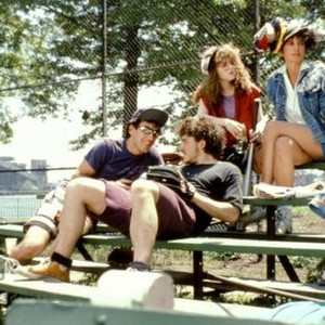 SLAVES OF NEW YORK, Adam Coleman Howard (second from left), Bernadette Peters, Mercedes Ruehl, 1989, (c)TriStar Pictures