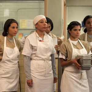 Orange is the New Black, from left: Elizabeth Rodriguez, Selenis Leyva, Diane Guerrero, Jessica Pimentel, 07/11/2013, ©NETFLIX