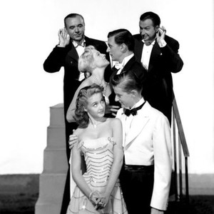 HOLIDAY IN MEXICO, from left, front: Jane Powell, Roddy McDowall; middle: Ilona Massey, Walter Pidgeon; back: Jose Iturbi, Xavier Cugat, 1946