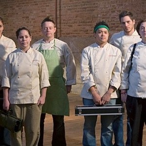 Top Chef, from left: Antonia Lofaso, Stephanie Izard, Richard Blais, Dale Talde, Ryan Scott, Lisa Fernandes, 'Restaurant Wars', Season 4: Chicago, Ep. #11, 05/21/2008, ©BRAVO