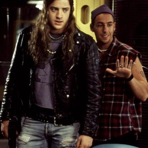 AIRHEADS, Brendan Fraser, Adam Sandler, 1994, leather jacket. TM and Copyright (c) 20th Century Fox Film Corp. All rights reserved.