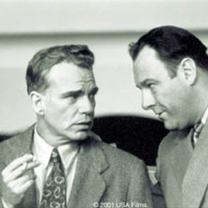 (From left to right) Billy Bob Thornton stars as Ed Crane and James Gandolfini stars as Big Dave in the Ethan Coen and Joel Coen film, THE MAN WHO WASN'T THERE.