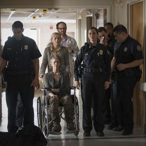 The Walking Dead, from left: Melissa McBride, Emily Kinney, Erik Jensen, Christine Woods, 'Coda', Season 5, Ep. #8, 11/30/2014, ©AMC