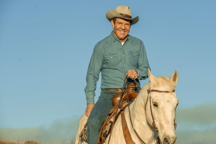 President Ronald Reagan (Dennis Quaid) takes a final ride, in "Reagan." (MJM Entertainment/ShowBiz Direct)