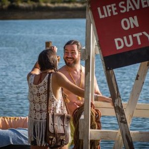 ACTION POINT, FROM LEFT, CAMILLA WOLFSON, CHRIS PONTIUS, 2018. PH: COCO VAN OPPENS. ©PARAMOUNT PICTURES