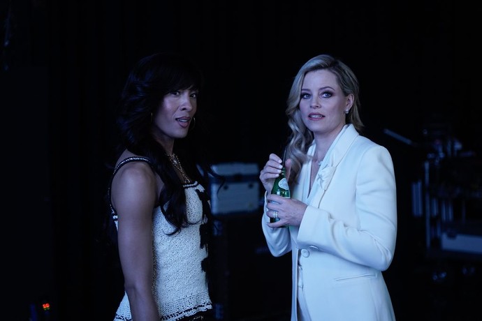 Hope Goldman (Elizabeth Banks) with her assistant (Michaela Jaé Rodriguez), in "Skincare." (IFC Films)