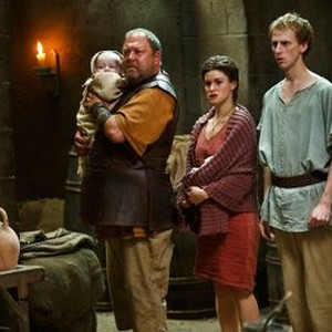 Atlantis, from left: Mark Addy, Jemima Rooper, Robert Emms, Jack Donnelly, 'Twist Of Fate', Season 1, Ep. #4, 12/14/2013, ©BBCAMERICA
